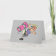 Tarjeta de cumpleaños feliz de monopatín