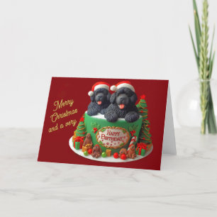 Tarjeta de cumpleaños feliz de navidad de Newfie M