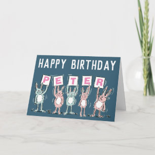 Tarjeta de cumpleaños feliz de nombre de 5 letras