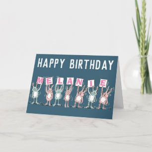 Tarjeta de cumpleaños feliz de nombre de 7 letras