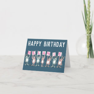 Tarjeta de cumpleaños feliz de nombre de 7 letras