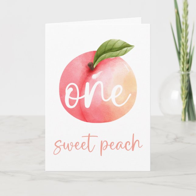 Tarjeta de cumpleaños feliz de One Sweet Peach (Anverso)
