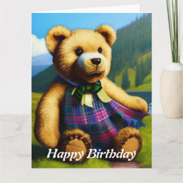 Tarjeta de cumpleaños feliz de osito de peluche