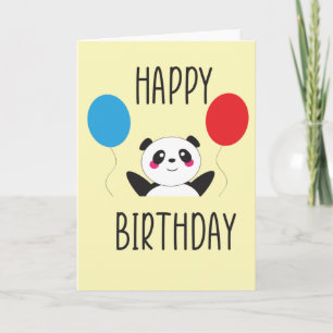 Tarjeta de cumpleaños feliz de Panda