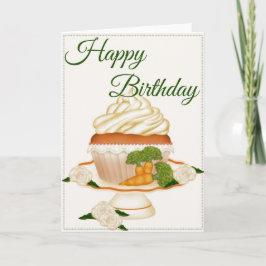 Tarjeta de cumpleaños feliz de pastel de pasteles