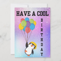 TARJETA DE CUMPLEAÑOS FELIZ DE PENGUIN GUAY