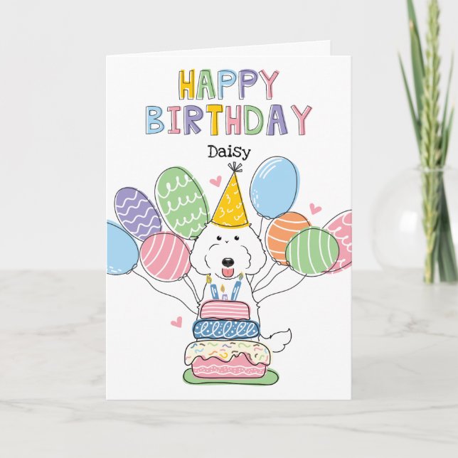 Tarjeta de cumpleaños feliz de perro de labrador b (Anverso)