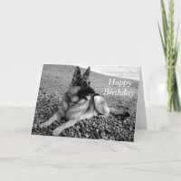 Tarjeta de cumpleaños feliz de perro pastor alemán
