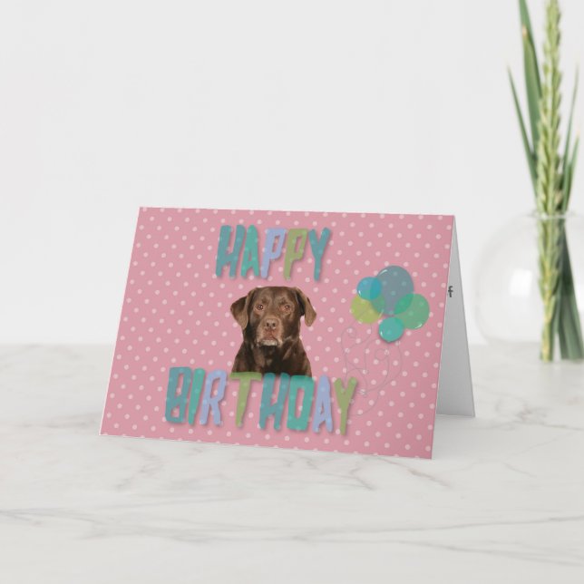 Tarjeta de cumpleaños feliz de perro recuperador d (Anverso)
