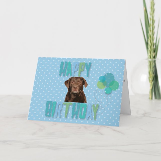 Tarjeta de cumpleaños feliz de perro recuperador d (Anverso)