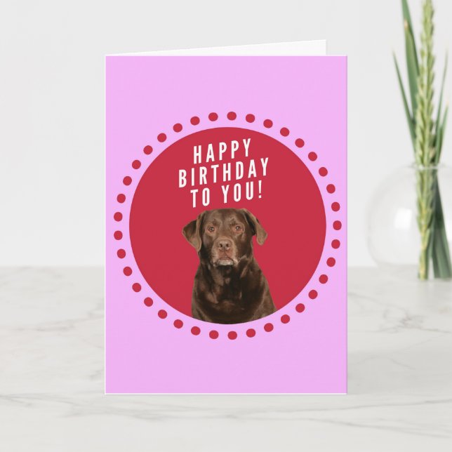 Tarjeta de cumpleaños feliz de perro recuperador d (Anverso)