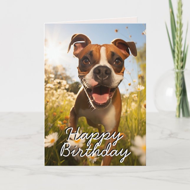 Tarjeta de cumpleaños feliz de personalizado Boxer (Anverso)