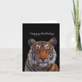 Tarjeta de cumpleaños feliz de pintura de tigres