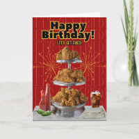Tarjeta de cumpleaños feliz de pollo frito
