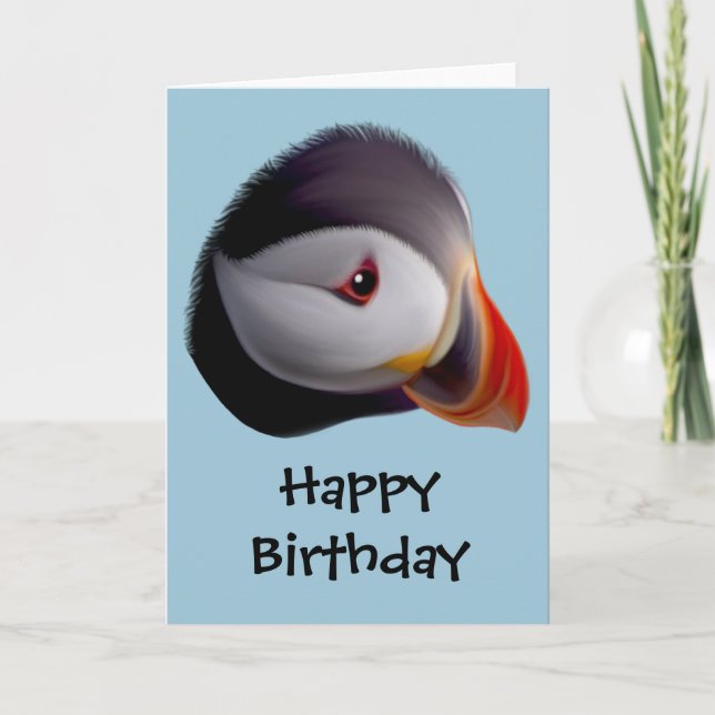 Tarjeta de cumpleaños feliz de Puffin (Anverso)