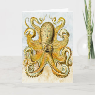Tarjeta de cumpleaños feliz de pulpo ilustrada