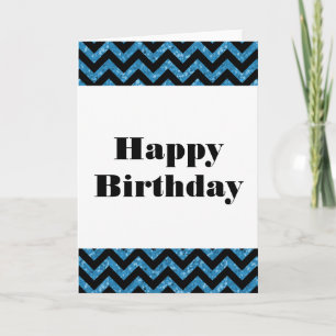 Tarjeta de cumpleaños feliz de Purpurina de Chevro