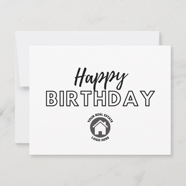 Tarjeta de cumpleaños feliz de Realty de Negocios (Anverso)