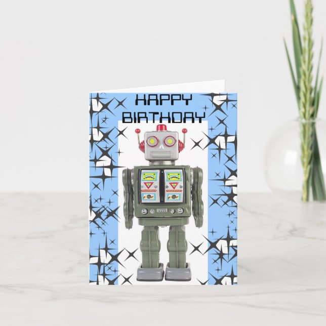 Tarjeta de cumpleaños feliz de RoBoT (Anverso)