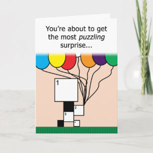 Tarjeta de cumpleaños feliz de rompecabezas cruzad