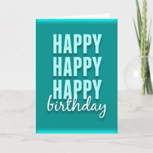 Tarjeta de cumpleaños feliz de satén Verde azulado