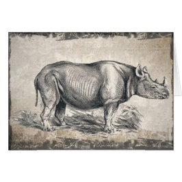 Tarjeta de cumpleaños feliz de Sepia Rhino ilustra