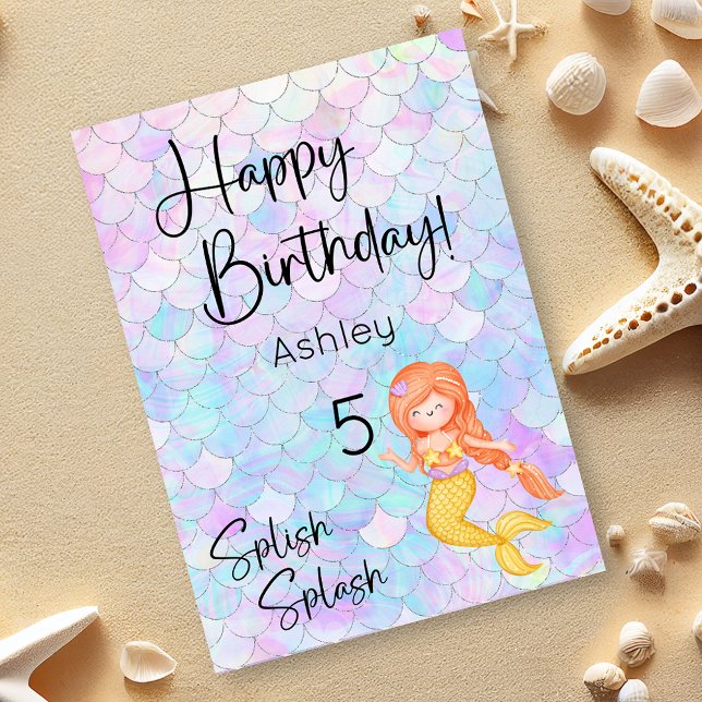 Tarjeta de cumpleaños feliz de Sirena (Subido por el creador)