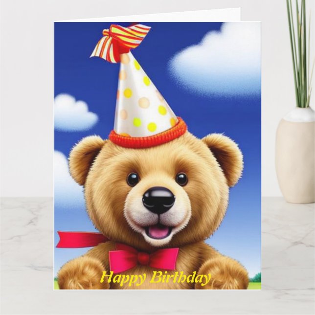Tarjeta de cumpleaños feliz de Teddy Bear (Anverso)