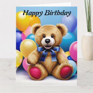 Tarjeta de cumpleaños feliz de Teddy Bear