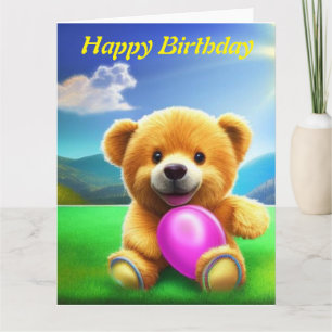 Tarjeta de cumpleaños feliz de Teddy Bear