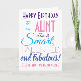 Tarjeta de cumpleaños feliz de tía divertida