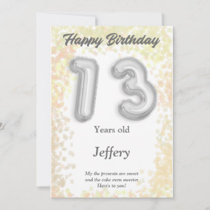 Tarjeta de cumpleaños feliz de trece años