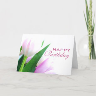 Tarjeta de cumpleaños feliz de Tulips