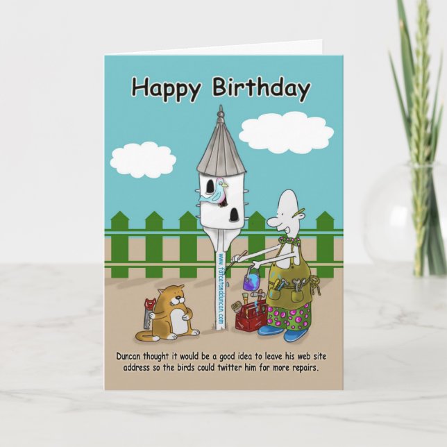 tarjeta de cumpleaños feliz de twitter me hace gra (Anverso)