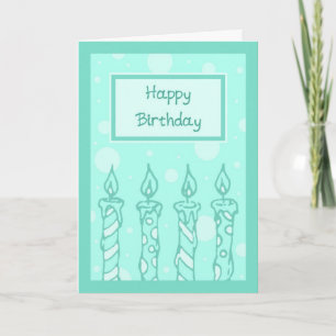 Tarjeta de cumpleaños feliz de velas verdes