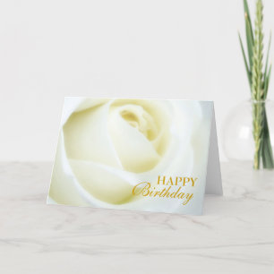 Tarjeta de cumpleaños feliz de White Rose