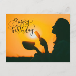 Tarjeta de cumpleaños feliz de yoga
