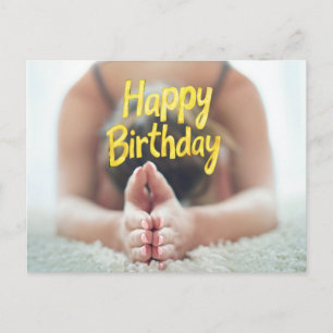 Tarjeta de cumpleaños feliz de yoga
