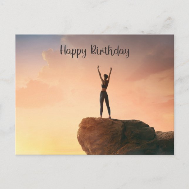 Tarjeta de cumpleaños feliz de yoga (Anverso)
