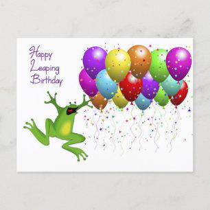 Tarjeta de cumpleaños feliz del año del salto