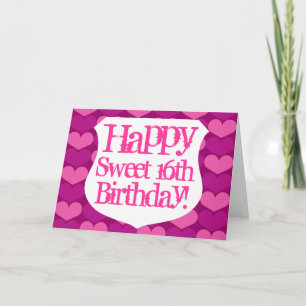 Tarjeta de cumpleaños feliz del dulce 16 con los