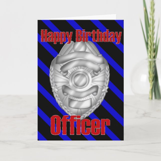 Tarjeta de cumpleaños feliz del oficial de policía (Anverso)