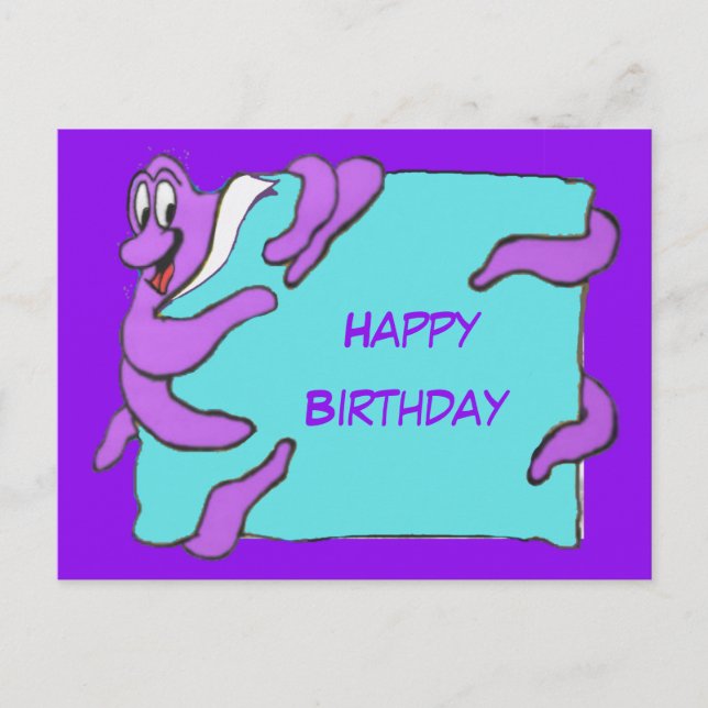 Tarjeta de cumpleaños feliz del pulpo Mensaje (Anverso)