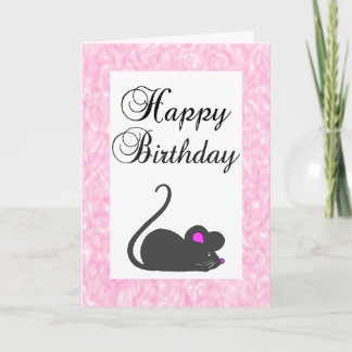 Tarjeta de cumpleaños feliz del ratón mate