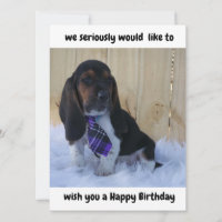 Tarjeta de cumpleaños feliz del sabueso basset