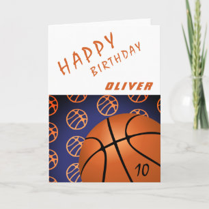 Tarjeta de cumpleaños feliz deportes baloncesto ni