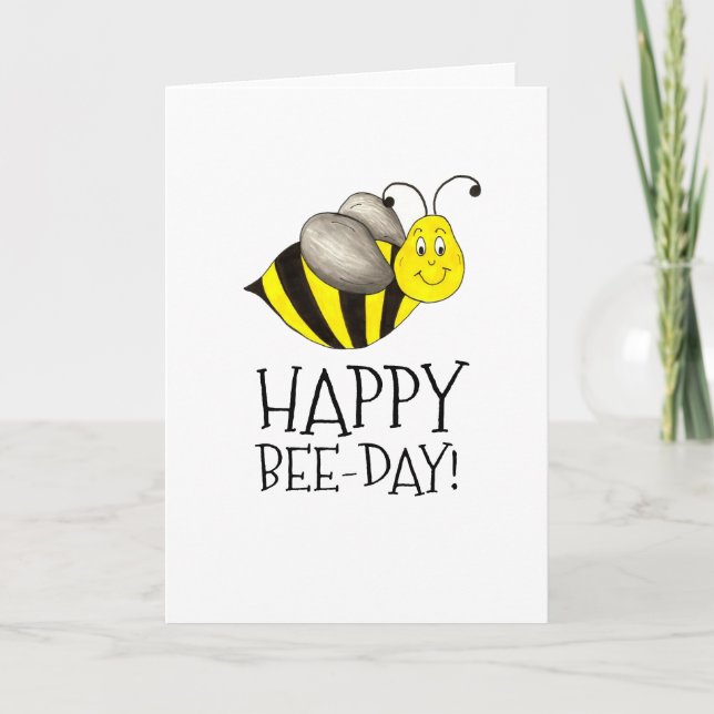 Tarjeta de cumpleaños Feliz Día de la Abeja Bumble (Anverso)