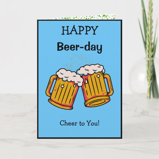 Tarjeta de cumpleaños feliz Día de la Cerveza (Anverso)