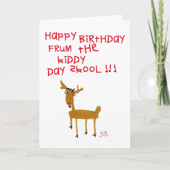 Tarjeta de cumpleaños feliz Día de Skool (Anverso)