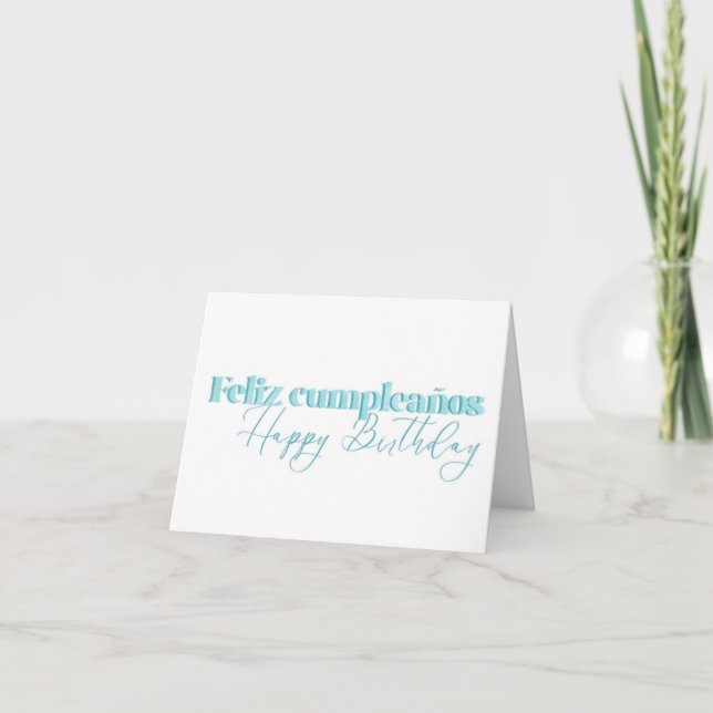 Tarjeta de cumpleaños feliz española. Feliz Cumple (Anverso)